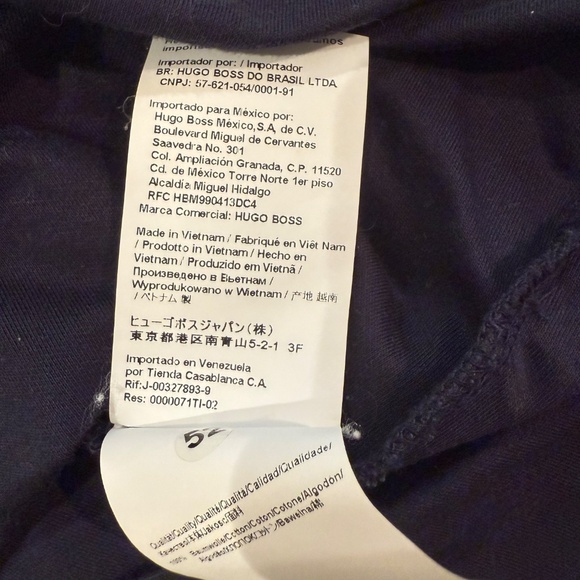 Hugo Boss Navy Blue Slim Fit Mercerized Henley 3-Button Shirt Cotton - Medium M - Picture 8 of 12